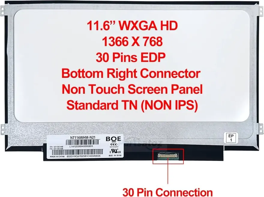 11.6" HD LED Screen for HP Stream 11 / Acer Chromebook 11 — Matte — original screens / lcds at NN Laptops, Hafeez Center Lahore Pakistan