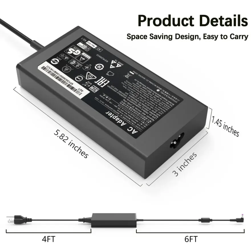 Acer 135W Original Charger (Big Barrel) — original chargers / adapters at NN Laptops, Hafeez Center Lahore Pakistan