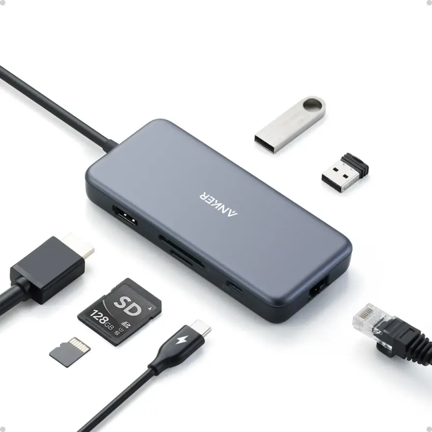 Anker PowerExpand 7-in-1 USB-C Hub 4K HDMI Original — original accessories at NN Laptops, Hafeez Center Lahore Pakistan