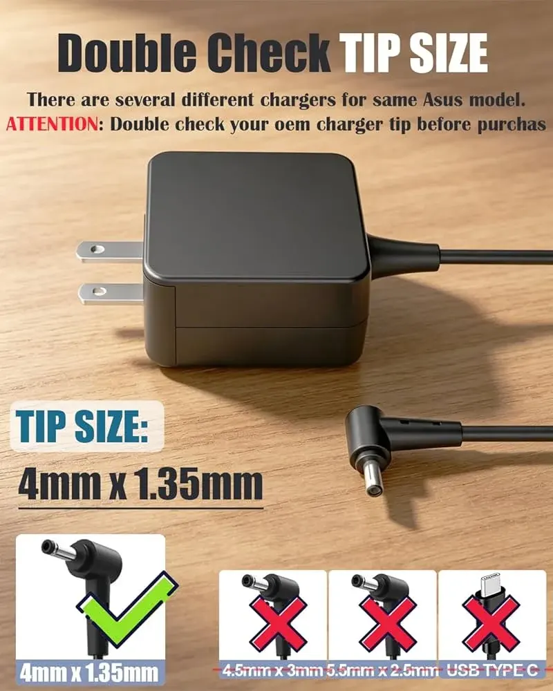 Asus Original 65W 4.5mm Slim Tip Charger for ZenBook 14 UX425 — used Asus laptop, price in Pakistan at NN Laptops Hafeez Center Lahore