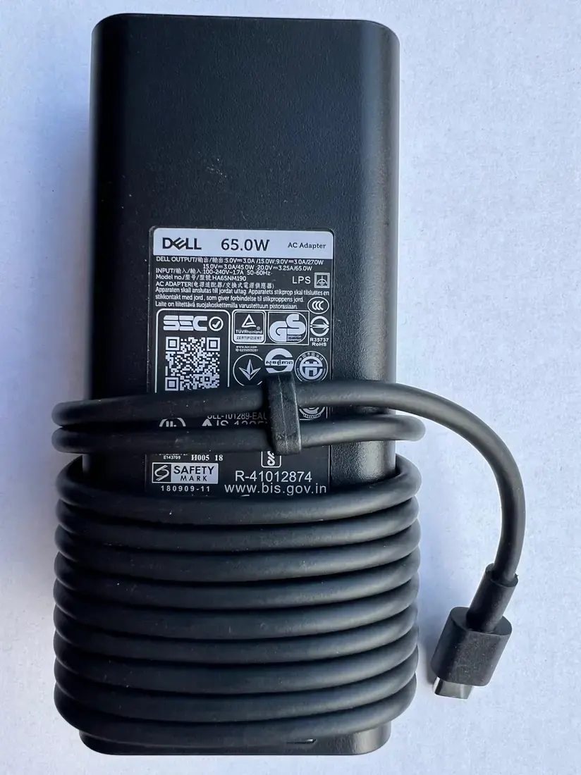 Dell 65W Original Charger (USB Type-C) — original chargers / adapters at NN Laptops, Hafeez Center Lahore Pakistan