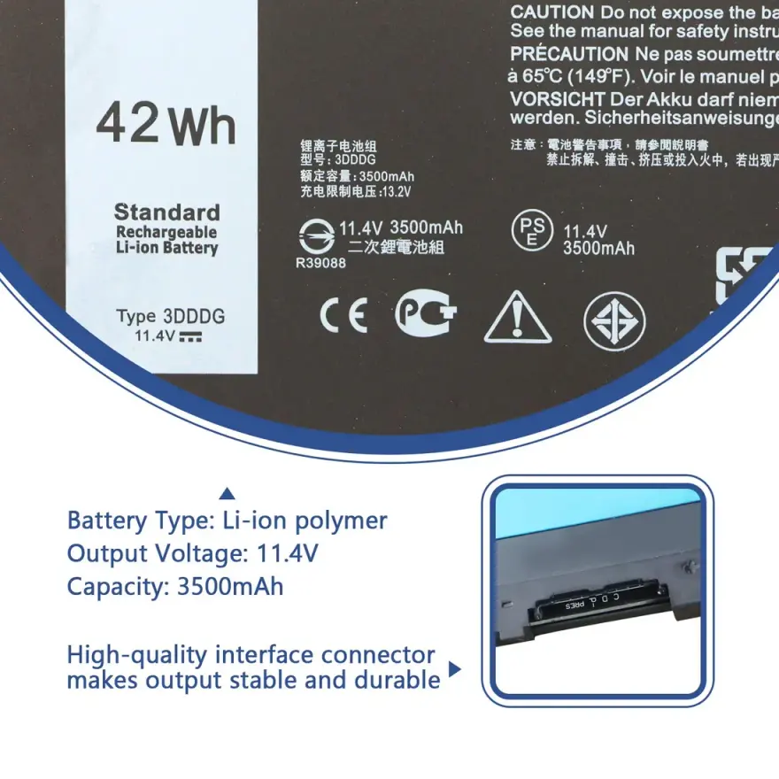 Dell Latitude 5290 / 5280 42Wh 3-Cell Internal Battery — used Dell laptop, price in Pakistan at NN Laptops Hafeez Center Lahore