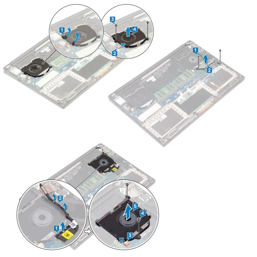 Dell XPS 15 9570 7590 Dual Cooling Fan Set Left + Right — original laptop parts at NN Laptops, Hafeez Center Lahore Pakistan