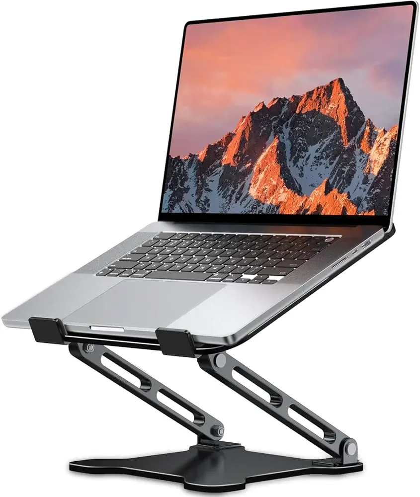 Foldable Ergonomic Laptop Stand 7 Height Adjustments Black — used Generic laptop, price in Pakistan at NN Laptops Hafeez Center Lahore
