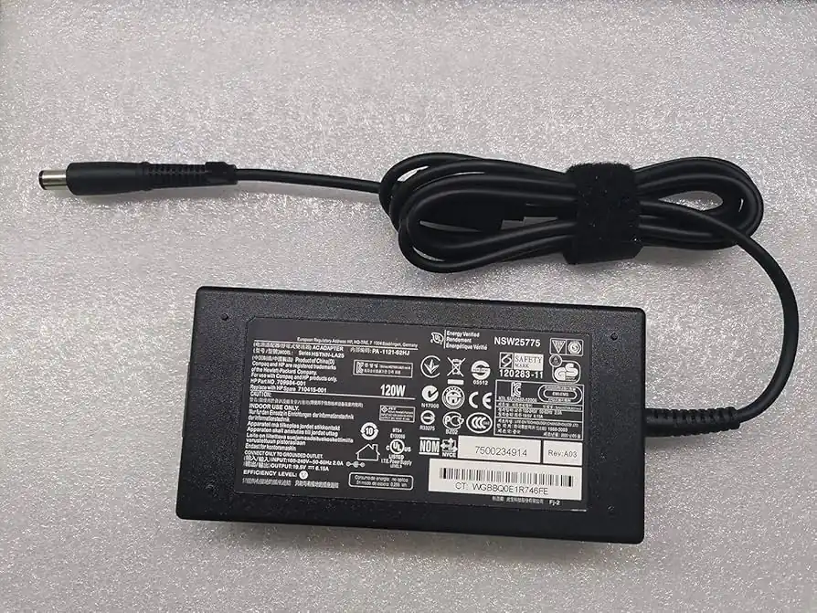HP 120W Original Charger (Big Barrel) — original chargers / adapters at NN Laptops, Hafeez Center Lahore Pakistan