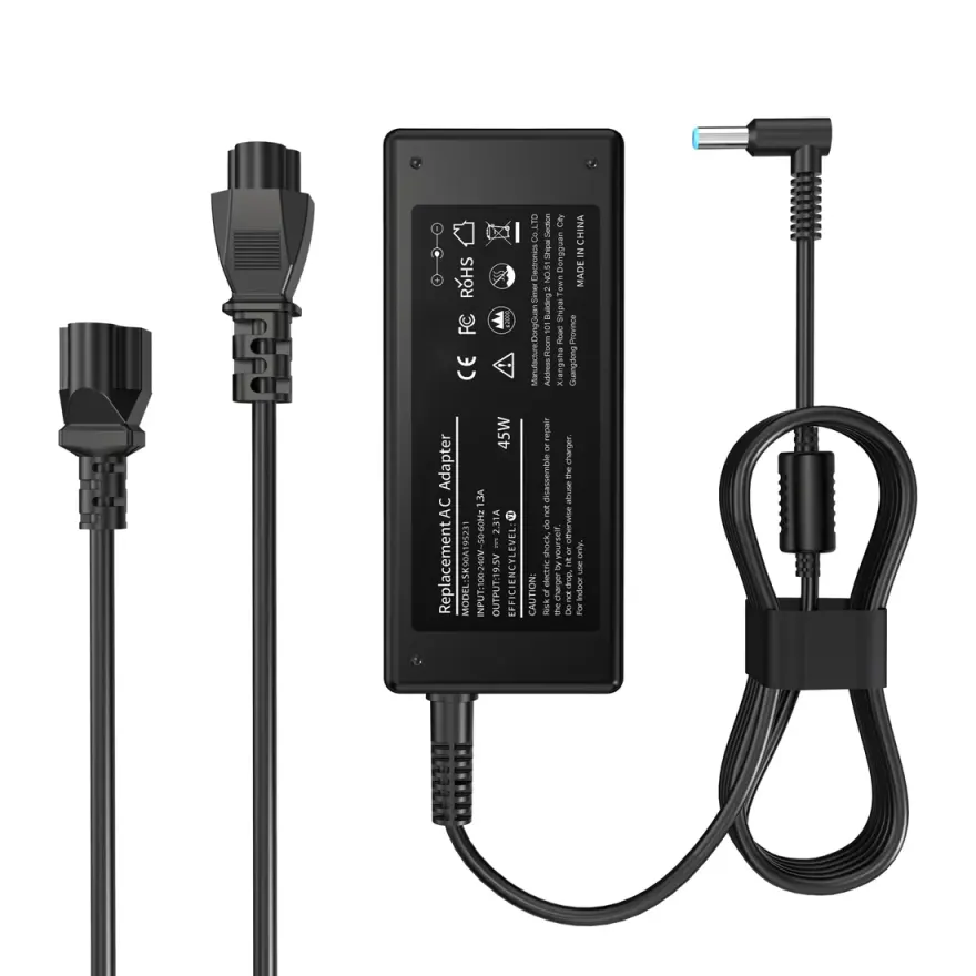 HP 45W Original Charger (Blue Tip 4.5mm) — original chargers / adapters at NN Laptops, Hafeez Center Lahore Pakistan