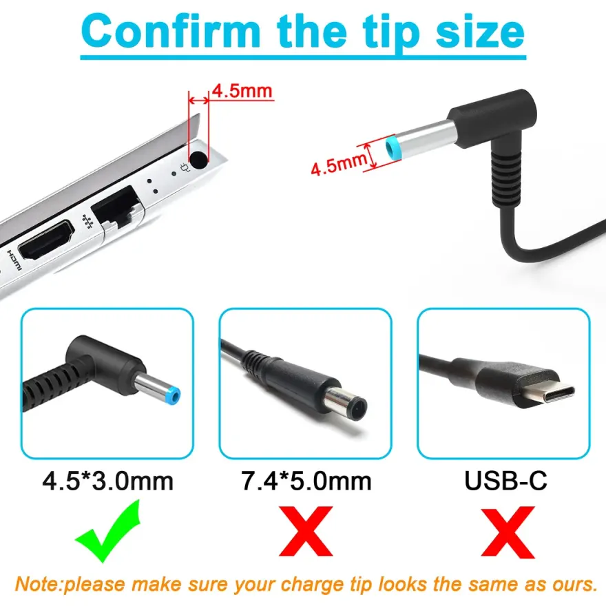 HP 90W Original Charger (Blue Tip 4.5mm) — original chargers / adapters at NN Laptops, Hafeez Center Lahore Pakistan