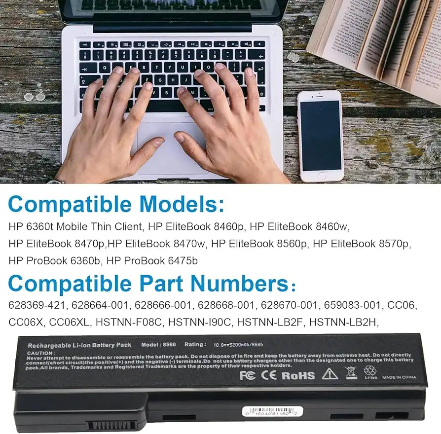 HP EliteBook 8460p / 8470p 6-Cell Removable Battery (CC06) — used HP laptop, price in Pakistan at NN Laptops Hafeez Center Lahore