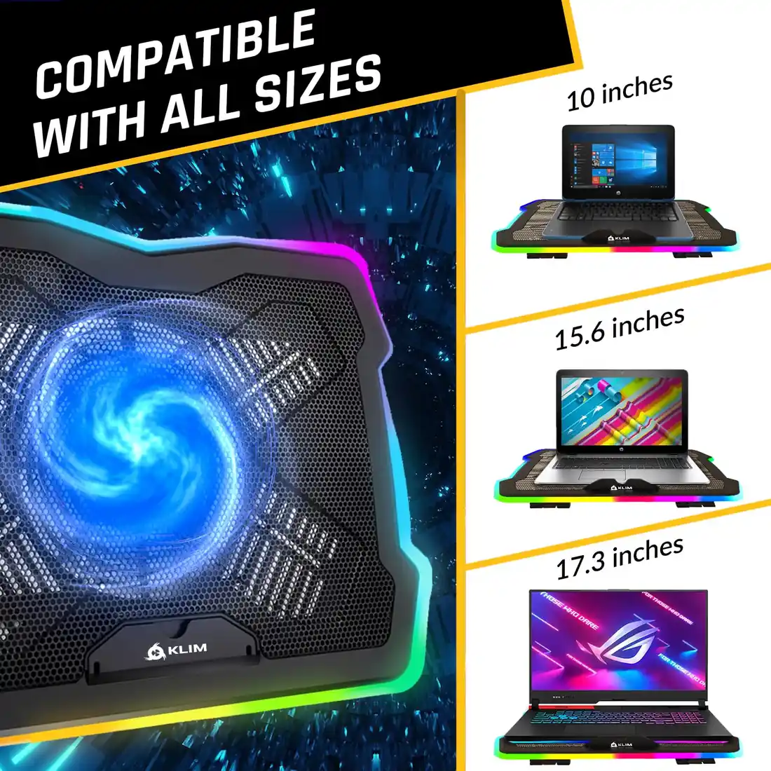 Klim Wind 17 inch RGB Dual Fan Cooling Pad Gaming Laptop — used Klim laptop, price in Pakistan at NN Laptops Hafeez Center Lahore