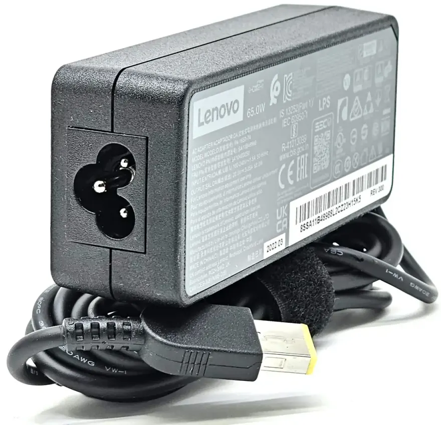 Lenovo 65W Original Charger Yellow Pin — original chargers / adapters at NN Laptops, Hafeez Center Lahore Pakistan