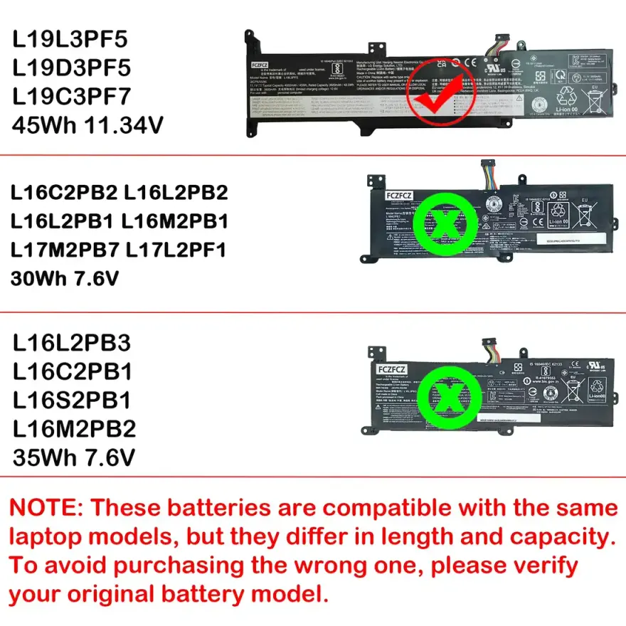 Lenovo IdeaPad 3 / IdeaPad 5 45Wh 3-Cell Battery (L19C3PF1) — used Lenovo laptop, price in Pakistan at NN Laptops Hafeez Center Lahore