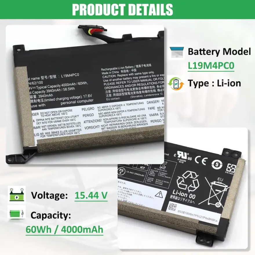 Lenovo Legion 5 / Legion Y540 80Wh 4-Cell Gaming Battery (L19C4PC0) — used Lenovo laptop, price in Pakistan at NN Laptops Hafeez Center Lahore