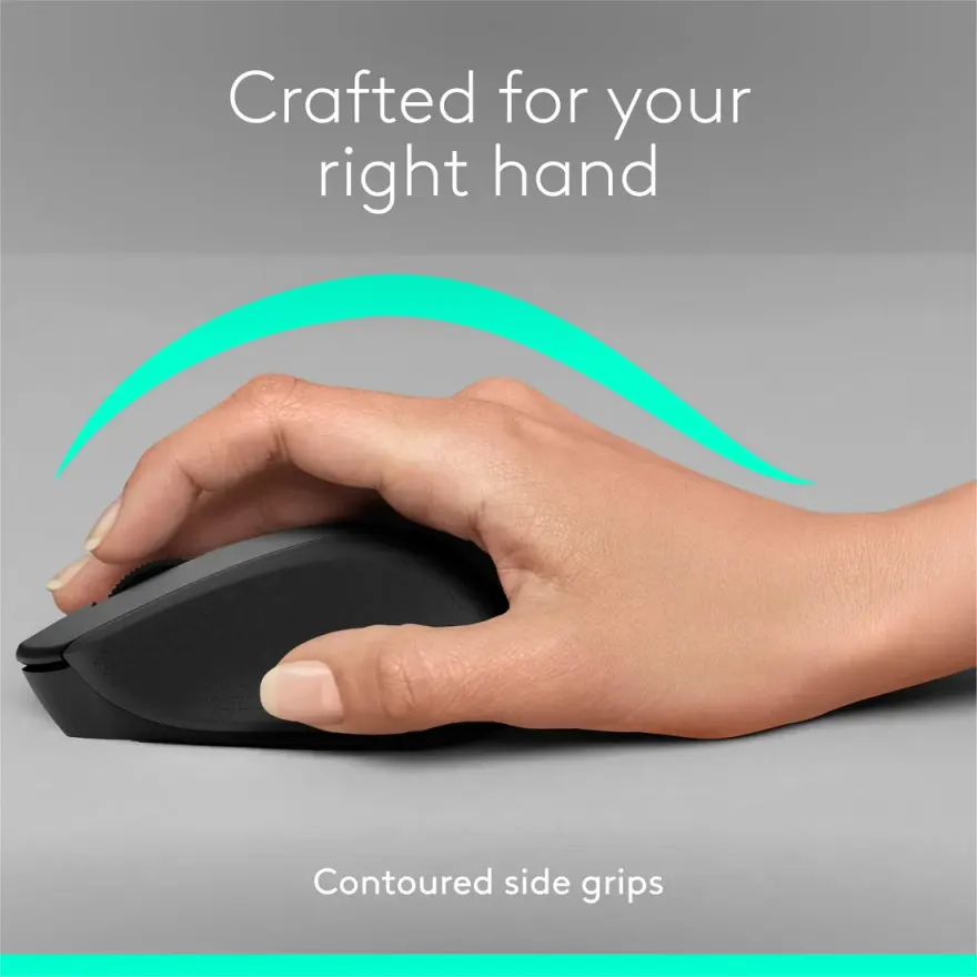 Logitech M331 Silent Plus Wireless Mouse 2.4 GHz Black — original accessories at NN Laptops, Hafeez Center Lahore Pakistan
