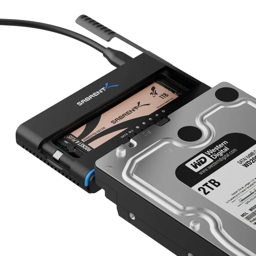 Sabrent USB 3.2 Gen2 NVMe / SATA Tool-Free Enclosure — Portable U — original laptop parts at NN Laptops, Hafeez Center Lahore Pakistan