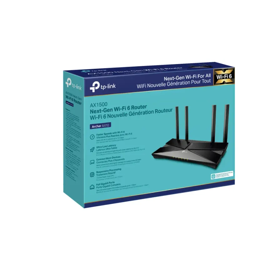 TP-Link Archer AX10 WiFi 6 Router — original peripherals at NN Laptops, Hafeez Center Lahore Pakistan