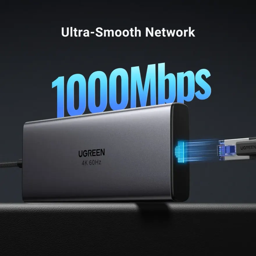 Ugreen USB-C Hub 9-in-1 with HDMI Ethernet PD 100W — original accessories at NN Laptops, Hafeez Center Lahore Pakistan